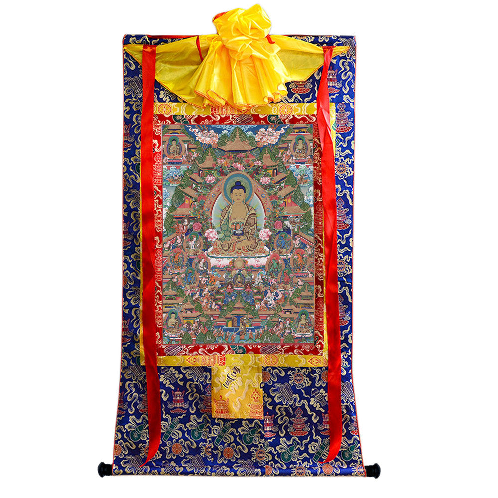 Gandhanra Tibetan Thangka Art - Amitayus - Amitabha - from Kathok Monastery - Giclee Print with Mineral Pigments