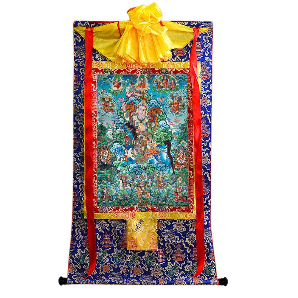 King Gesar - Tibetan thangka painting, close-up detail