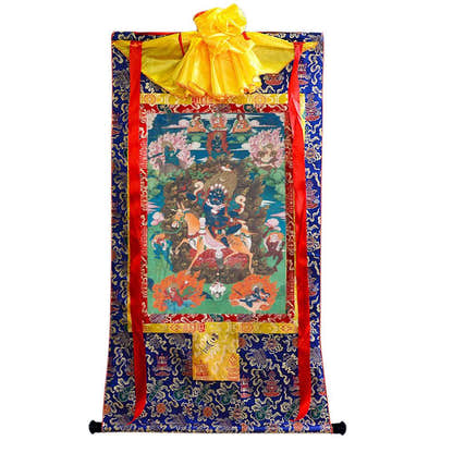 Palden Lhamo / Magzor Gyalmo / Shri Devi - 18th Century - Tibetan thangka painting, view 4