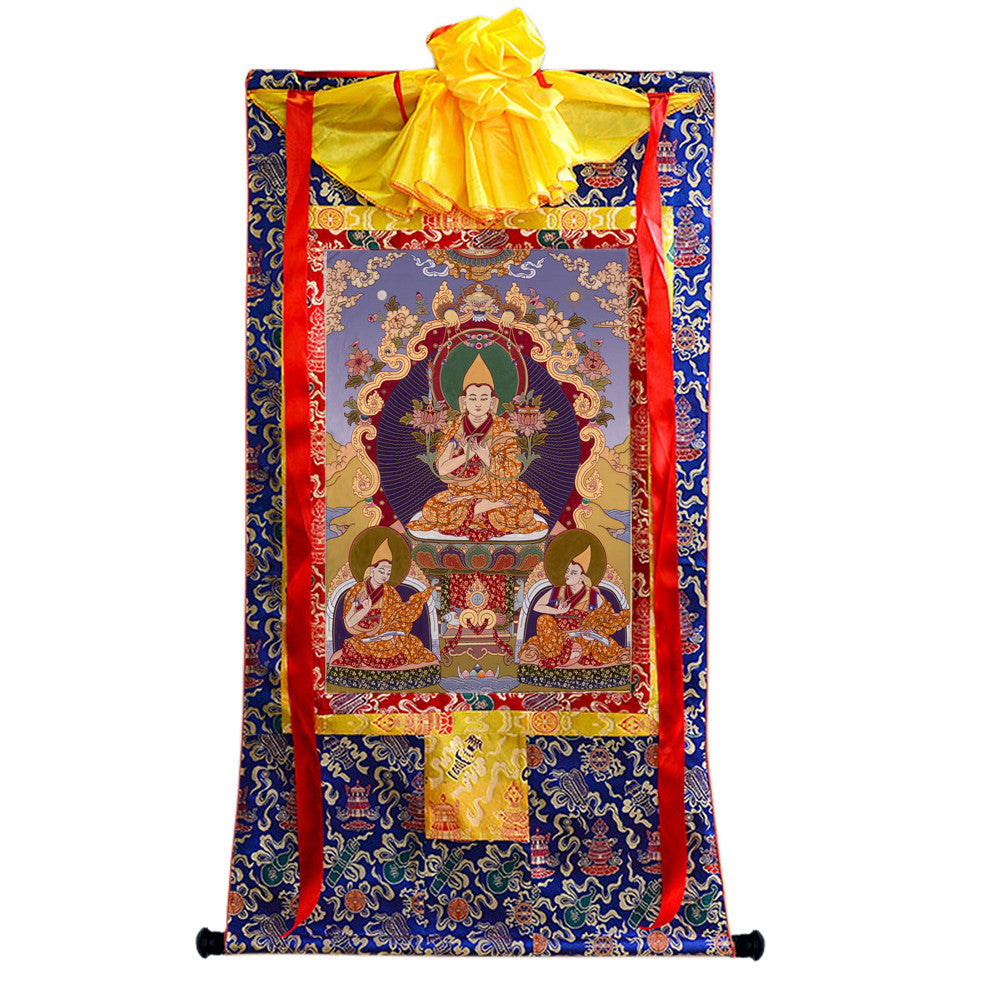 Gandhanra Tibetan Thangka Art - Tsongkhapa - from Labrang Monastery - Giclee Print with Mineral Pigments