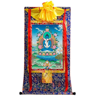 Gandhanra Tibetan Thangka Art - Samantabhadra in Yab Yum - from Kathok Monastery - Giclee Print with Mineral Pigments