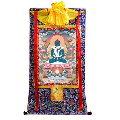 Gandhanra Tibetan Thangka Art - Samantabhadra in Yab Yum - from Kathok Monastery - Giclee Print with Mineral Pigments