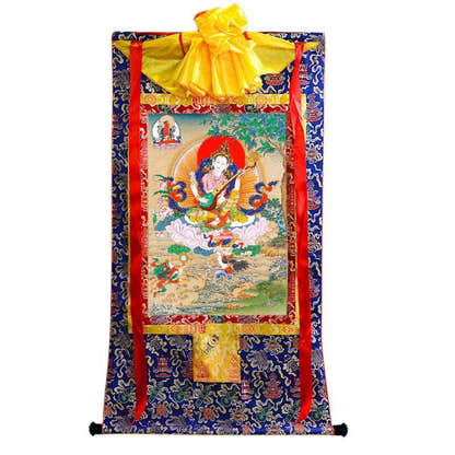 Saraswati དབྱངས་ཅན་མ། - Tibetan thangka painting, view 4