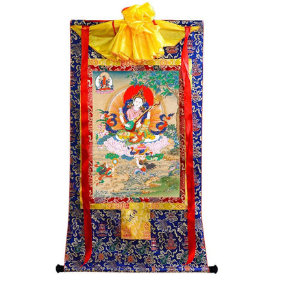 Gandhanra Tibetan Thangka Art - Sarasvati - from Kathok Monastery - Giclee Print with Mineral Pigments