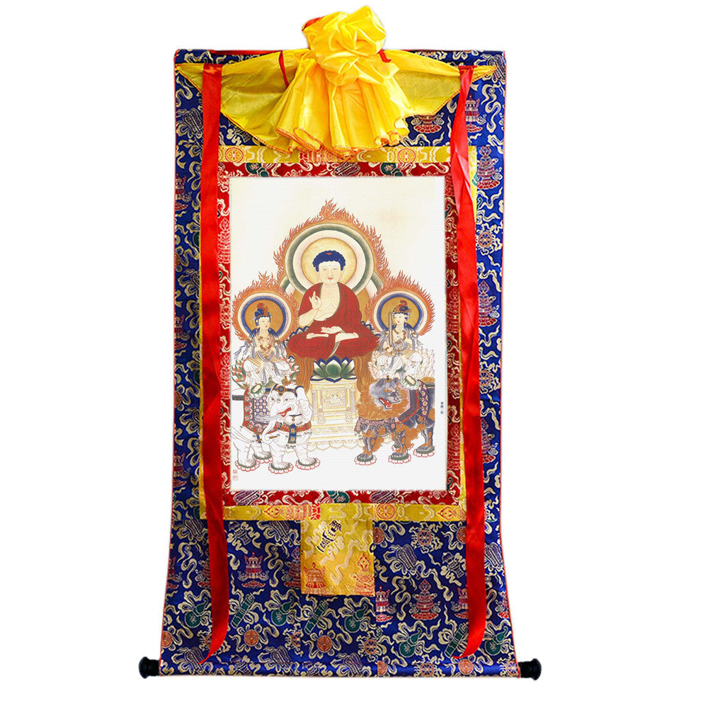 2739-唐卡-HBMT-043华严三圣 - Tibetan thangka painting, view 4
