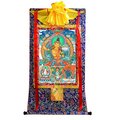 Gandhanra Tibetan Thangka Art - Manjusri - from Kathok Monastery - Giclee Print with Mineral Pigments