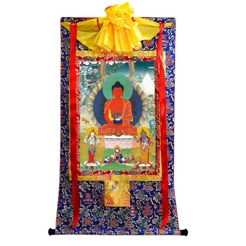 Gandhanra Tibetan Thangka Art - Amitayus - Amitabha - from Kathok Monastery - Giclee Print with Mineral Pigments