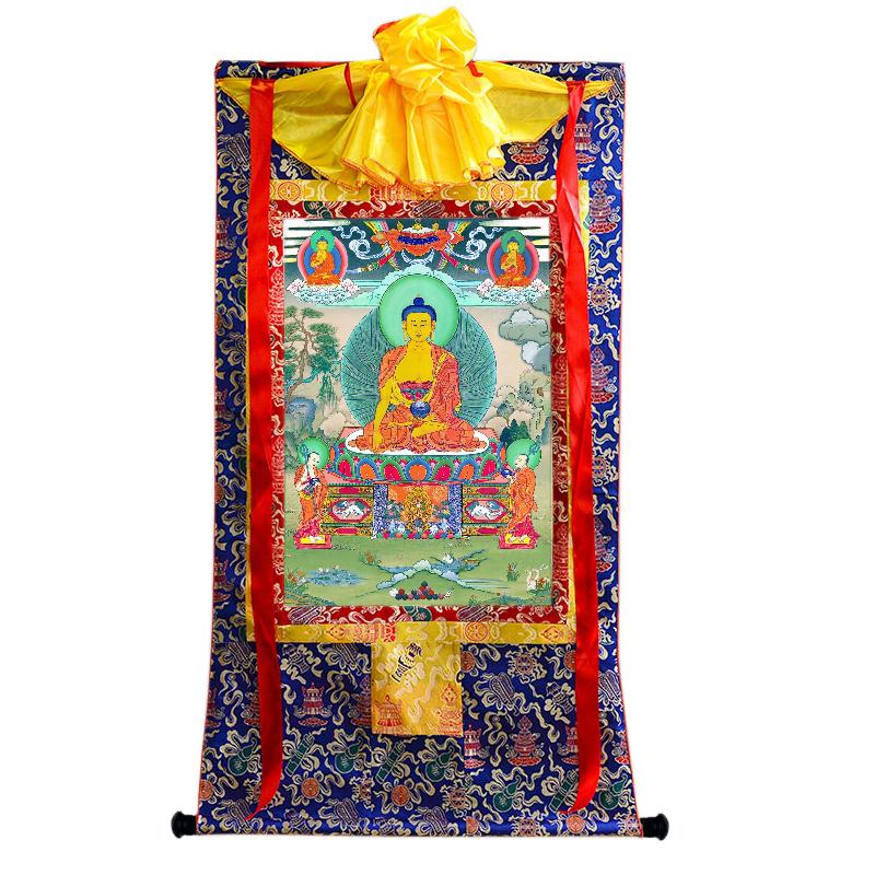 Gandhanra Tibetan Thangka Art - Shakyamuni - from Kathok Monastery - Giclee Print with Mineral Pigments