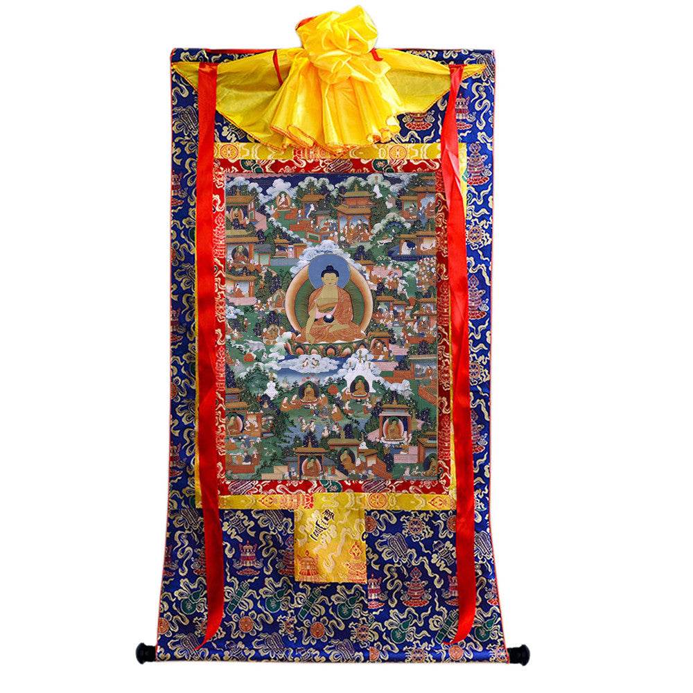 Shakyamuni Pure Land Thangka - Tibetan thangka painting, view 4