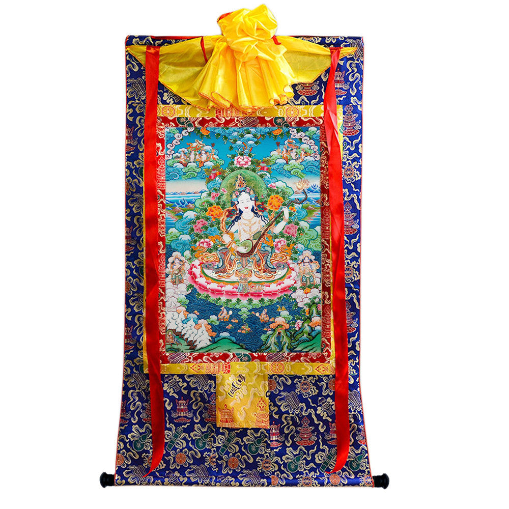 2786-唐卡-HBMT-094妙音佛母-240dpi - Tibetan thangka painting, view 4