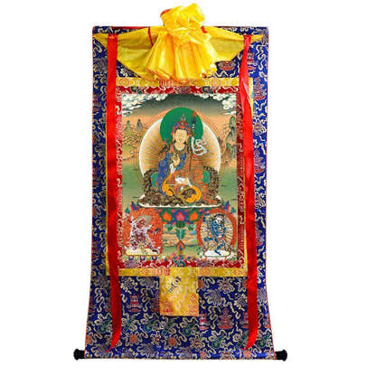 Padmasambhava - Guru Rinpoche - Tibetan thangka painting, view 4
