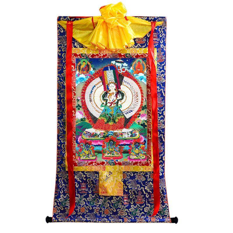 Usnisa Sitatapatra - Great White Parasol - Tibetan thangka painting, view 4