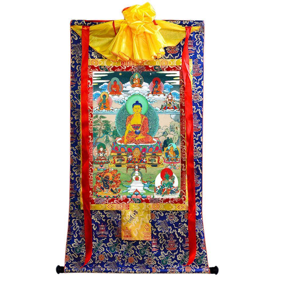 Shakyamuni - Tibetan thangka painting, view 4