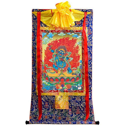 Vajrapani - Tibetan thangka painting, view 4