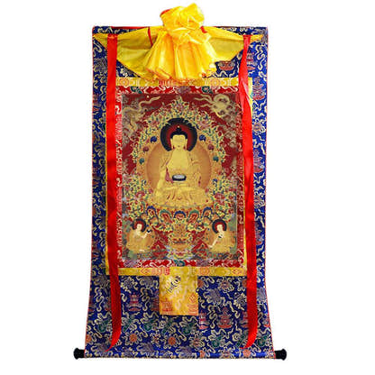 Shakyamuni Image - Tibetan thangka painting, view 9