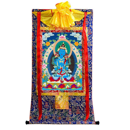 Vajrasattva - Tibetan thangka painting, view 4