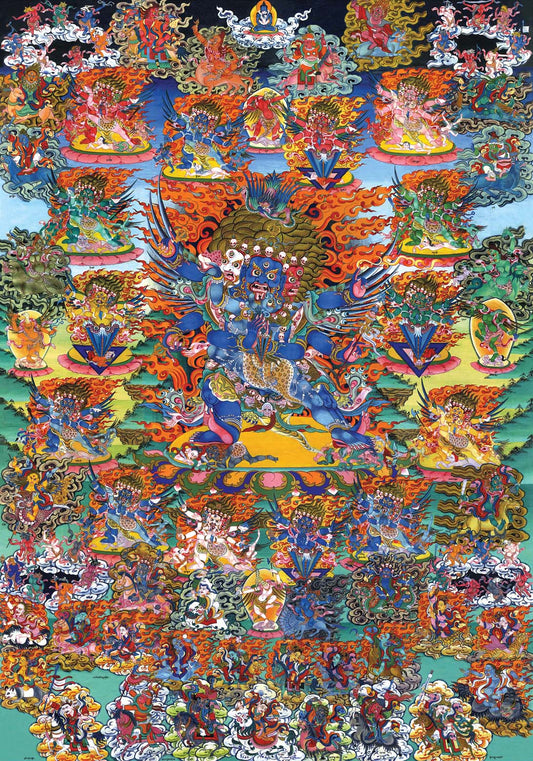 Gandhanra Tibetan Thangka Art - Vajrakilaya - Dorje Phurba - from Kathok Monastery - Giclee Print with Mineral Pigments