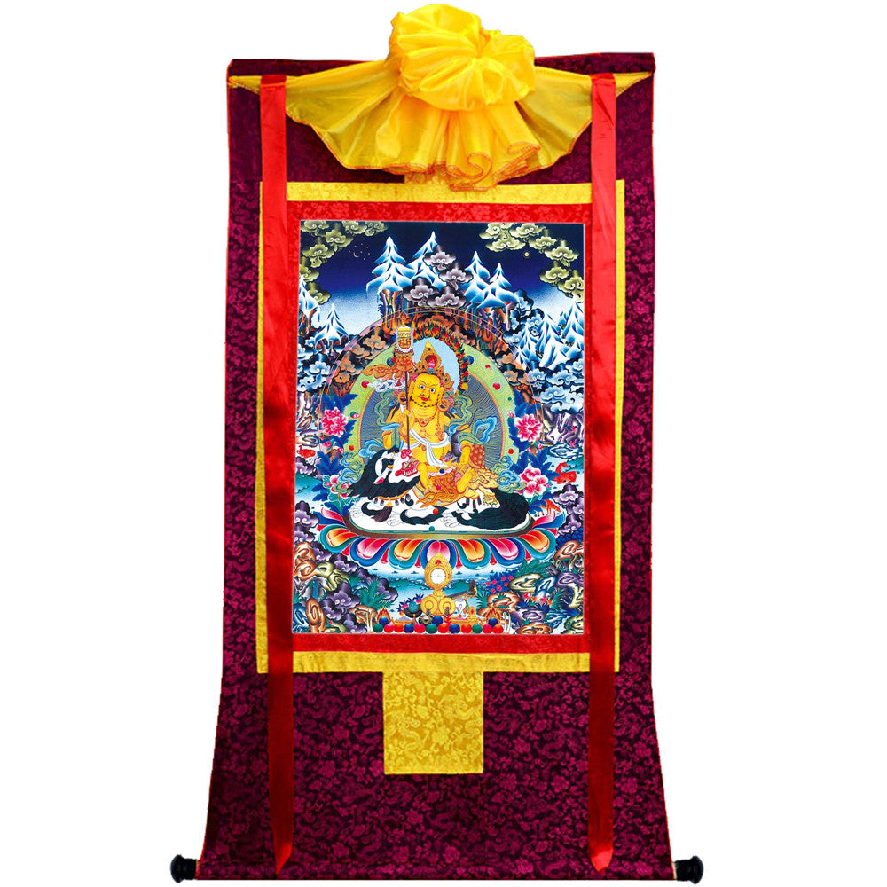 Gandhanra Tibetan Thangka Art - vaishravana - vaisravana - from Kathok Monastery - Giclee Print with Mineral Pigments