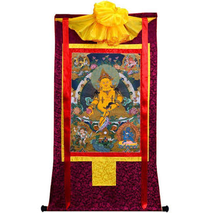 The Five Jambhalas - Tibetan thangka painting, view 5