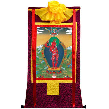 Dakini - Yeshe Tsogyal - Tibetan thangka painting, view 5