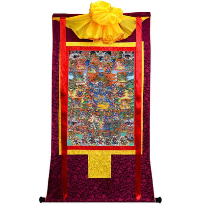 Gandhanra Tibetan Thangka Art - Vajrakilaya - Dorje Phurba - from Kathok Monastery - Giclee Print with Mineral Pigments