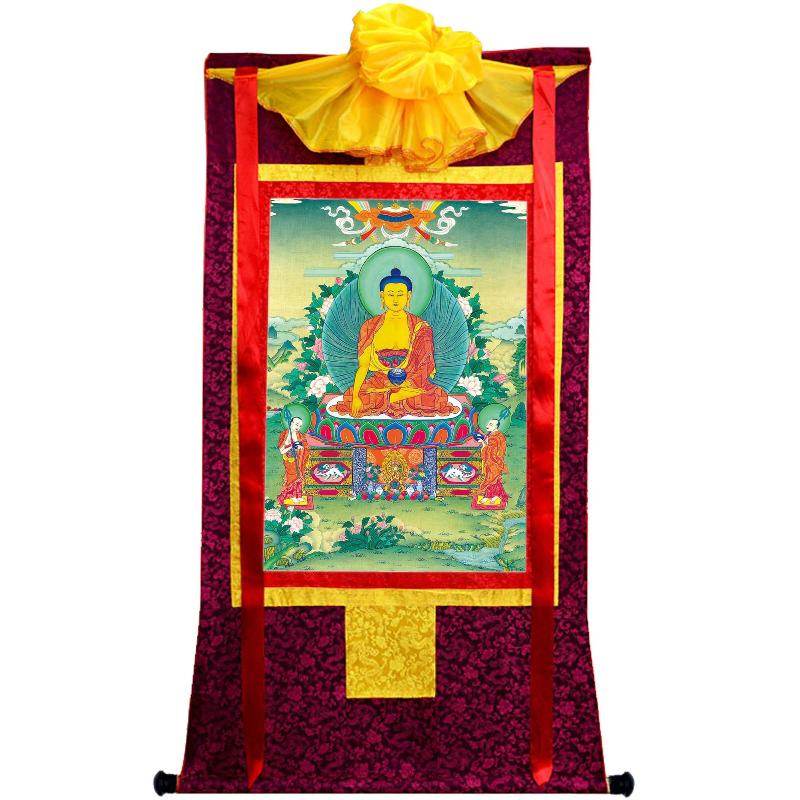 Shakyamuni - Tibetan thangka painting, view 5