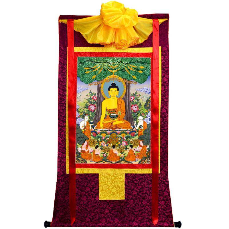 Shakyamuni - Tibetan thangka painting, view 5