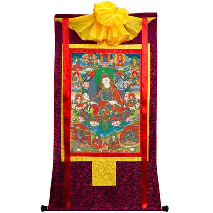 Eight Manifestations of Guru Rinpoche - Padmasambhava - Tibetan thangka painting, view 5