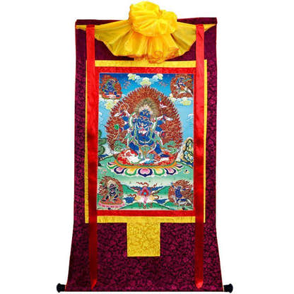 Mahakala - Tibetan thangka painting, view 5