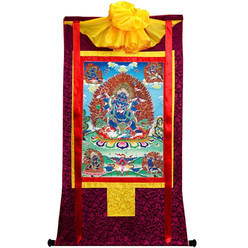 Gandhanra Tibetan Thangka Art - Mahakala - from Kathok Monastery - Giclee Print with Mineral Pigments