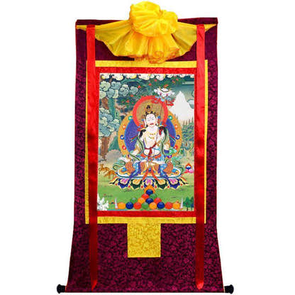 Usnisa Sitatapatra - Great White Parasol - Tibetan thangka painting, view 5
