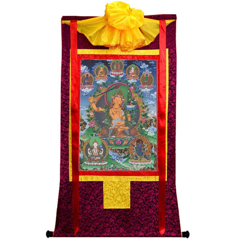 Manjusri Image - Tibetan thangka painting, view 10