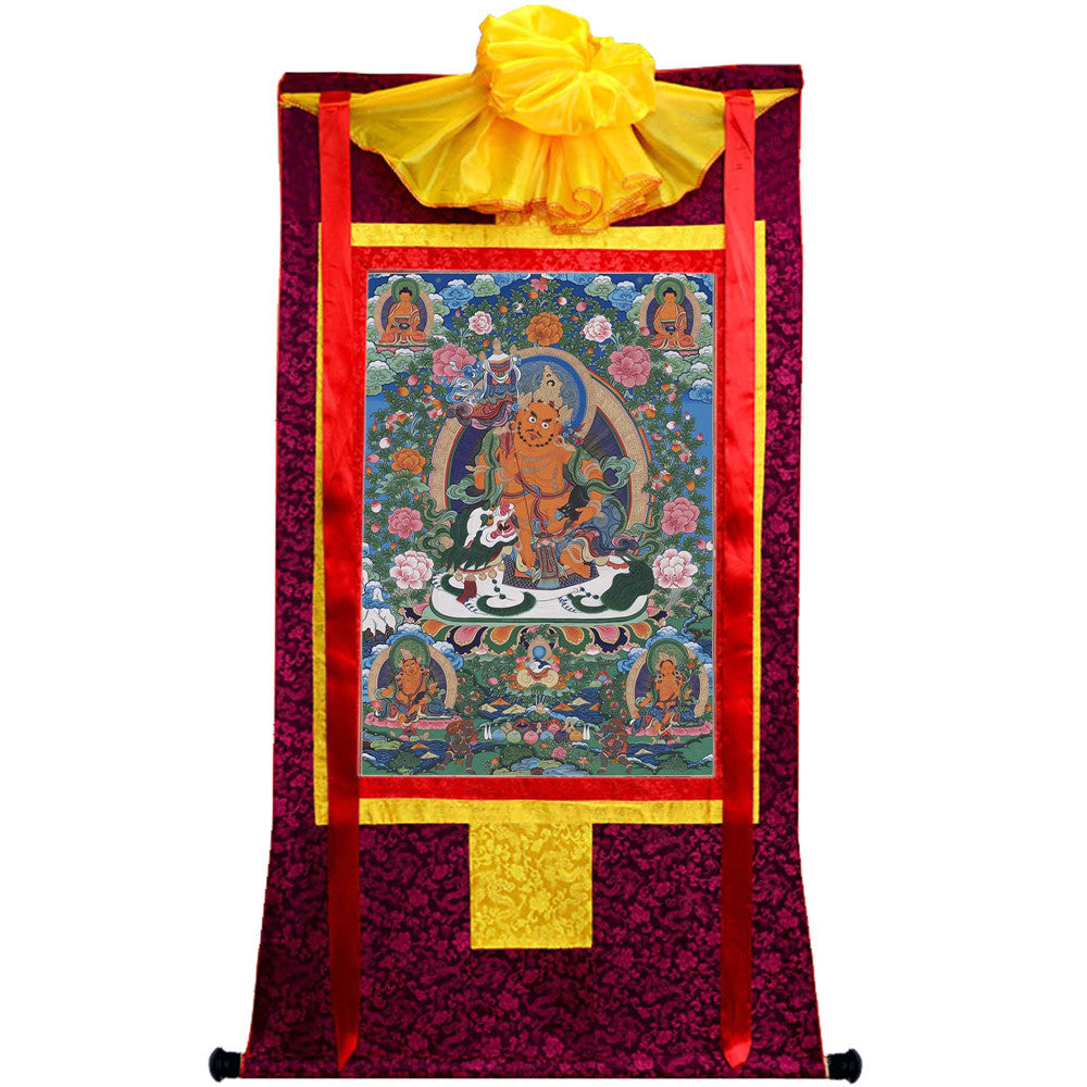 Gandhanra Tibetan Thangka Art - vaishravana - vaisravana - from Kathok Monastery - Giclee Print with Mineral Pigments