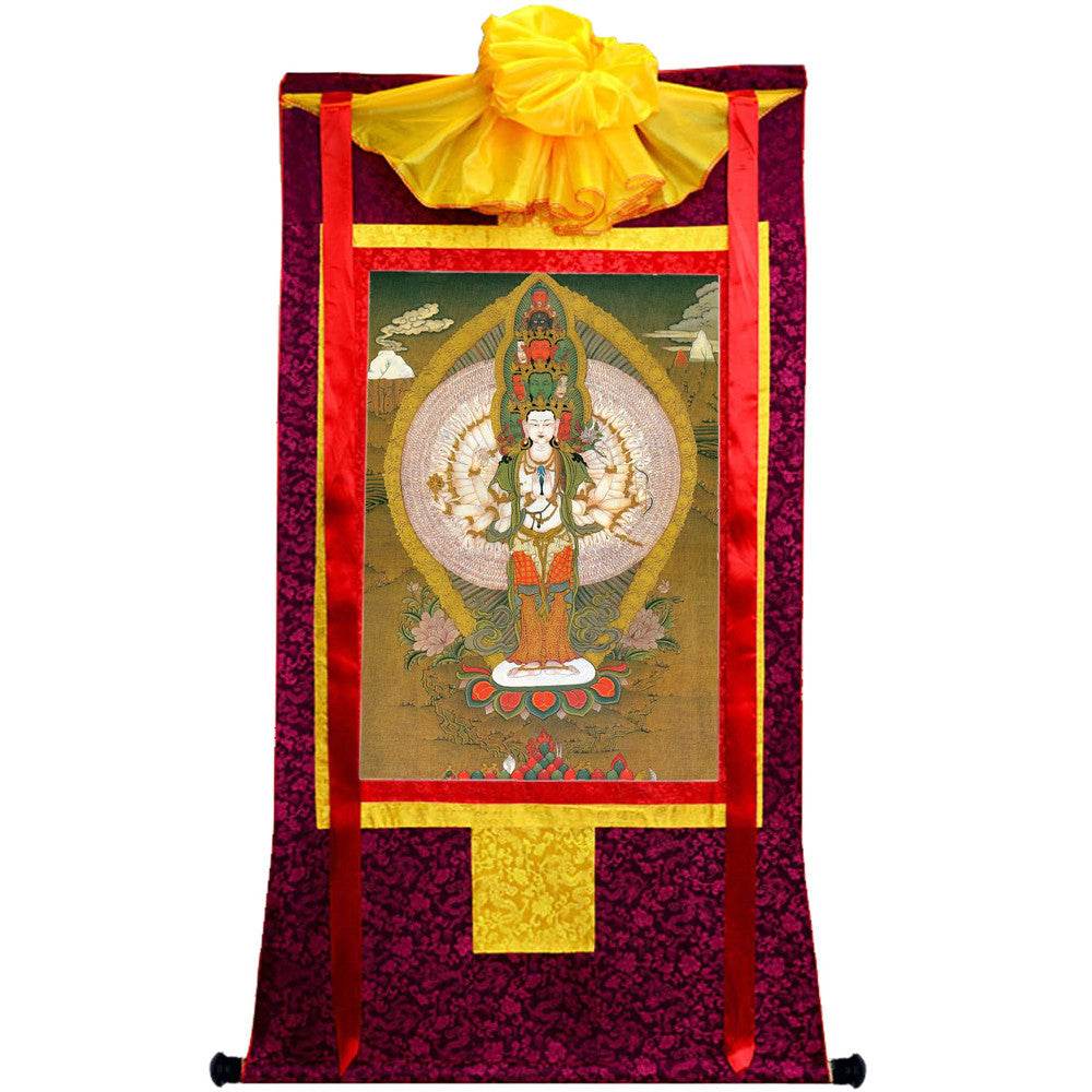 The Thousand-hand Avalokiteshvara - Tibetan thangka painting, view 5