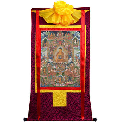 Shakyamuni Image - Tibetan thangka painting, view 10