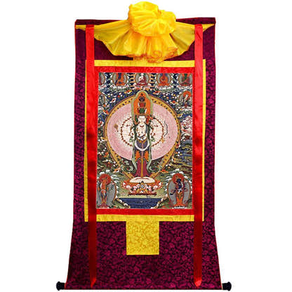 The Thousand-hand Avalokiteshvara - Tibetan thangka painting, view 5