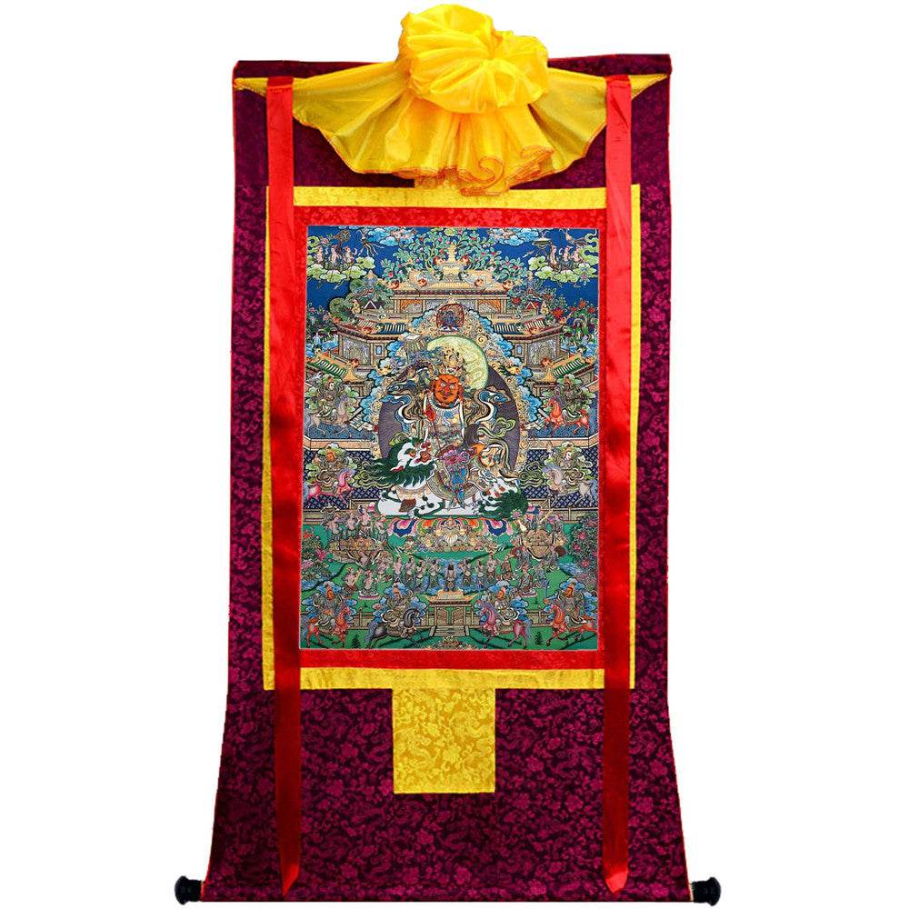Vaishravana / Vaisravana - Tibetan thangka painting, view 5