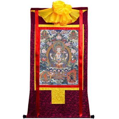 Chenrezig Image - Tibetan thangka painting, view 10