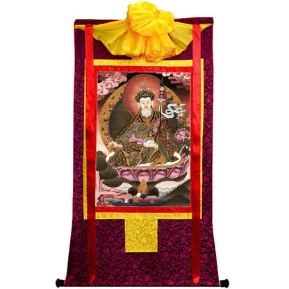 Guru Rinpoche Image - Tibetan thangka painting, view 10