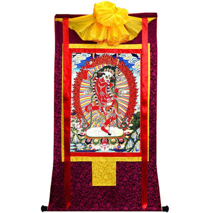 Lion-faced Dakini - Simhamukha - -Simhavaktra -Longsal Sengmar - Image - Tibetan thangka painting, view 10