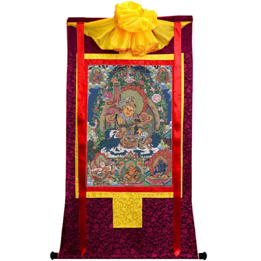 Vaishravana / Vaisravana - Tibetan thangka painting, view 5