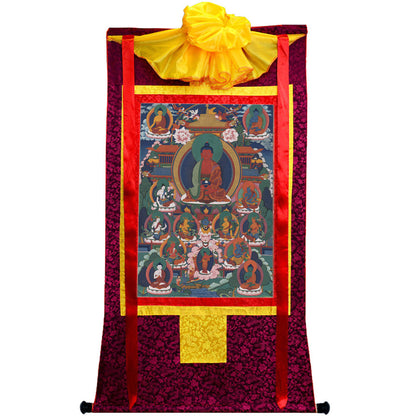 Gandhanra Tibetan Thangka Art - Amitayus - Amitabha - from Kathok Monastery - Giclee Print with Mineral Pigments