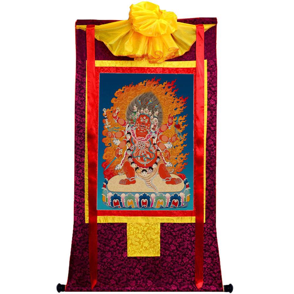 Hayagriva - Tibetan thangka painting, view 5