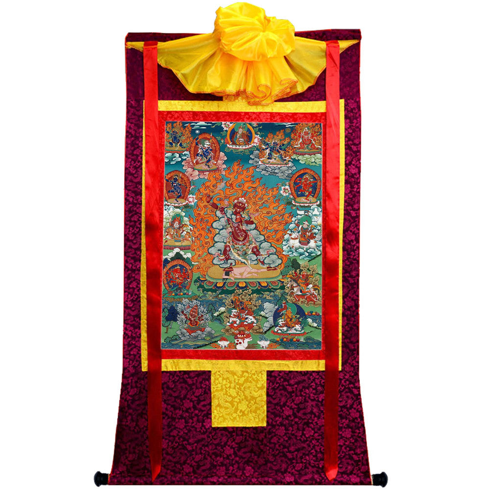 2766-唐卡-HBMT-070莲师愤怒相-老-300dpi - Tibetan thangka painting, view 5