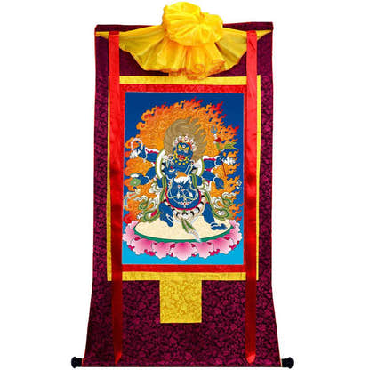 Mahakala - Tibetan thangka painting, view 5