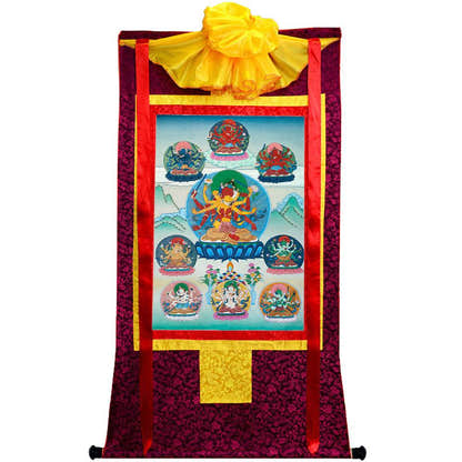 9 Yab-Yum Manjusri Thangka - Tibetan thangka painting, view 5