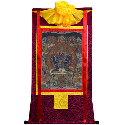 Vajrabhairava / Yamantaka - 17th Century Old Version - Tibetan thangka painting, view 5