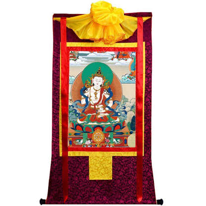 Vajrasattva - Tibetan thangka painting, view 5