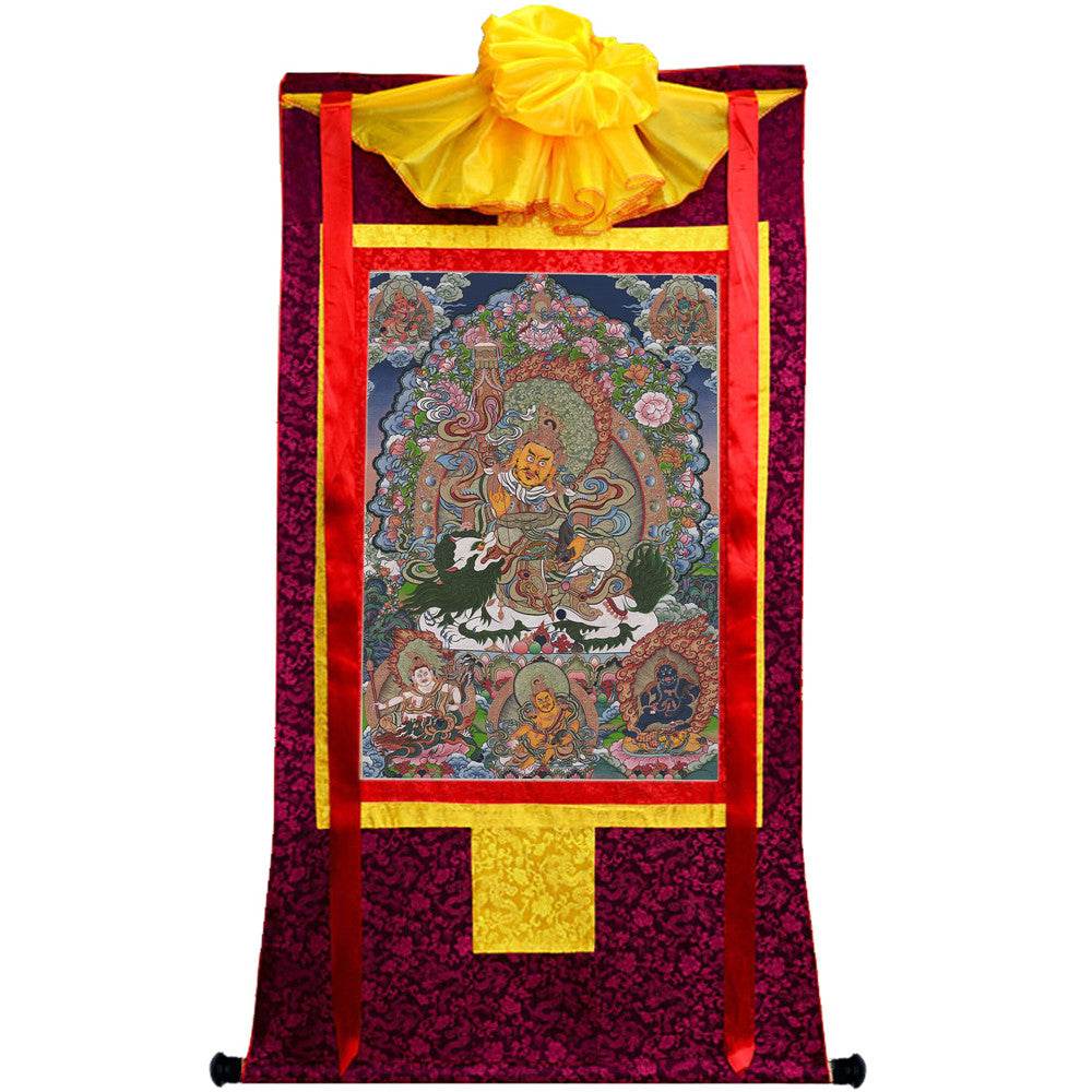 Vaishravana / Vaisravana - Tibetan thangka painting, view 5