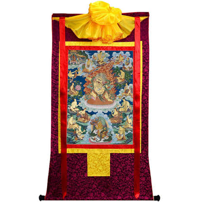 Black Manjusri - Tibetan thangka painting, view 5